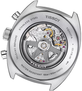 Tissot Heritage 1973 | T124.427.16.051.00 | Herrenuhr | Swiss Made Automatik Chronograph | 60h Gangreserve | Saphirglas | Lederband schwarz | Zifferblatt schwarz | NEU OVP mit Box & Garantiekarte