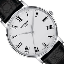 Laden Sie das Bild in den Galerie-Viewer, Tissot T-Classic Everytime T1434101603300 | Herrenuhr Quarz 40 mm | Lederband Schwarz | Saphirglas | Swiss Made | NEU OVP mit 2 Jahren Hersteller-Garantie