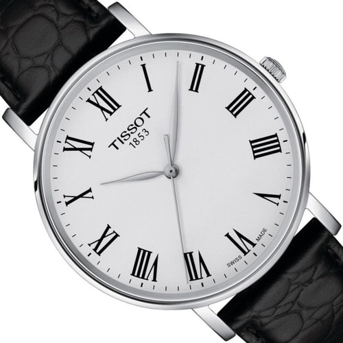 Tissot T-Classic Everytime T1434101603300 | Herrenuhr Quarz 40 mm | Lederband Schwarz | Saphirglas | Swiss Made | NEU OVP mit 2 Jahren Hersteller-Garantie