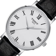Laden Sie das Bild in den Galerie-Viewer, Tissot T-Classic Everytime T1434101603300 | Herrenuhr Quarz 40 mm | Lederband Schwarz | Saphirglas | Swiss Made | NEU OVP mit 2 Jahren Hersteller-Garantie