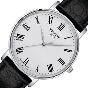 Tissot T-Classic Everytime T1434101603300 | Herrenuhr Quarz 40 mm | Lederband Schwarz | Saphirglas | Swiss Made | NEU OVP mit 2 Jahren Hersteller-Garantie