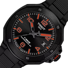 Laden Sie das Bild in den Galerie-Viewer, Tissot T-Race Automatic | T141.807.37.057.00 | Herrenuhr Sport | 41mm Schwarz PVD | Powermatic 80 Automatik mit Nivachron | Saphirglas | Kautschukband schwarz | NEU OVP mit Box Papiere 2 Jahre Hersteller-Garantie