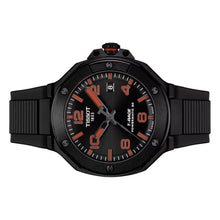 Laden Sie das Bild in den Galerie-Viewer, Tissot T-Race Automatic | T141.807.37.057.00 | Herrenuhr Sport | 41mm Schwarz PVD | Powermatic 80 Automatik mit Nivachron | Saphirglas | Kautschukband schwarz | NEU OVP mit Box Papiere 2 Jahre Hersteller-Garantie