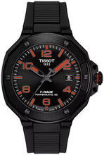 Laden Sie das Bild in den Galerie-Viewer, Tissot T-Race Automatic | T141.807.37.057.00 | Herrenuhr Sport | 41mm Schwarz PVD | Powermatic 80 Automatik mit Nivachron | Saphirglas | Kautschukband schwarz | NEU OVP mit Box Papiere 2 Jahre Hersteller-Garantie