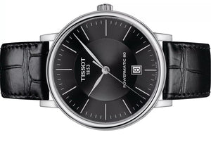 Tissot Carson Premium Powermatic 80 | T122.407.16.051.00 | Herrenuhr | Swiss Made Automatik | 80h Gangreserve | Saphirglas | Lederband schwarz | Zifferblatt schwarz | NEU OVP mit Box & Garantiekarte