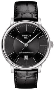 Tissot Carson Premium Powermatic 80 | T122.407.16.051.00 | Herrenuhr | Swiss Made Automatik | 80h Gangreserve | Saphirglas | Lederband schwarz | Zifferblatt schwarz | NEU OVP mit Box & Garantiekarte