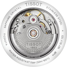 Laden Sie das Bild in den Galerie-Viewer, Tissot Carson Premium Powermatic 80 | T122.407.16.051.00 | Herrenuhr | Swiss Made Automatik | 80h Gangreserve | Saphirglas | Lederband schwarz | Zifferblatt schwarz | NEU OVP mit Box &amp; Garantiekarte