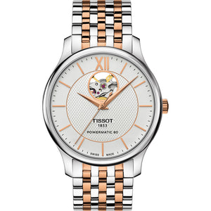 Tissot T063.907.22.038.01 | Powermatic 80 Open Heart Automatik Herrenuhr | T-Classic | 40 mm Bicolor Edelstahl | Swiss Made