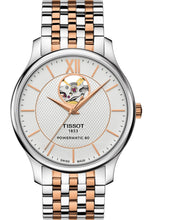Laden Sie das Bild in den Galerie-Viewer, Tissot T063.907.22.038.01 | Powermatic 80 Open Heart Automatik Herrenuhr | T-Classic | 40 mm Bicolor Edelstahl | Swiss Made