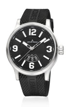Laden Sie das Bild in den Galerie-Viewer, Jacques Lemans Porto Sports Luminous XL Herrenuhr 1-1673A Box Papiere Garantie Gehäuse Edelstahl Band Kautschuk Zifferblatt schwarz - Chronographen 24 - Luxusuhren günstig kaufen