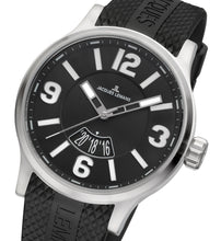 Laden Sie das Bild in den Galerie-Viewer, Jacques Lemans Porto Sports Luminous XL Herrenuhr 1-1673A Box Papiere Garantie Gehäuse Edelstahl Band Kautschuk Zifferblatt schwarz - Chronographen 24 - Luxusuhren günstig kaufen