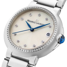 Laden Sie das Bild in den Galerie-Viewer, Maurice Lacroix Fiaba Round Date Diamonds FA1004-SD502-170-1 Damenuhr Gehäuse/Band Edelstahl poliert mit 79 Diamanten NEU OVP. mit 2 Jahren Hersteller-Garantie Box Papiere