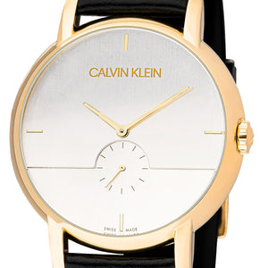 ck Calvin Klein Established Herren-Armbanduhr K9H2X5C6 Swiss Made Quarz Gold Lederband schwarz UVP 299 € NEU OVP. mit Box Papiere Anleitung Garantiekarte 2 Jahre Hersteller-Garantie