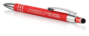 CHRONOGRAPHEN24.EU - Original-Kugelschreiber rot mit blauer Mine 2 Stück mit hochwertiger Laser-Gravur NEU OVP. GARANTIE