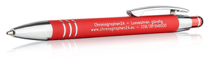 CHRONOGRAPHEN24.EU - Original-Kugelschreiber rot mit blauer Mine 2 Stück mit hochwertiger Laser-Gravur NEU OVP. GARANTIE