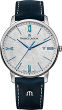 Laden Sie das Bild in den Galerie-Viewer, Maurice Lacroix Eliros Date Herrenuhr EL1118-SS001-114-1 Swiss Made Saphirglas Lederband blau NEU OVP. mit Box Papiere und 2 Jahre Hersteller-Garantie
