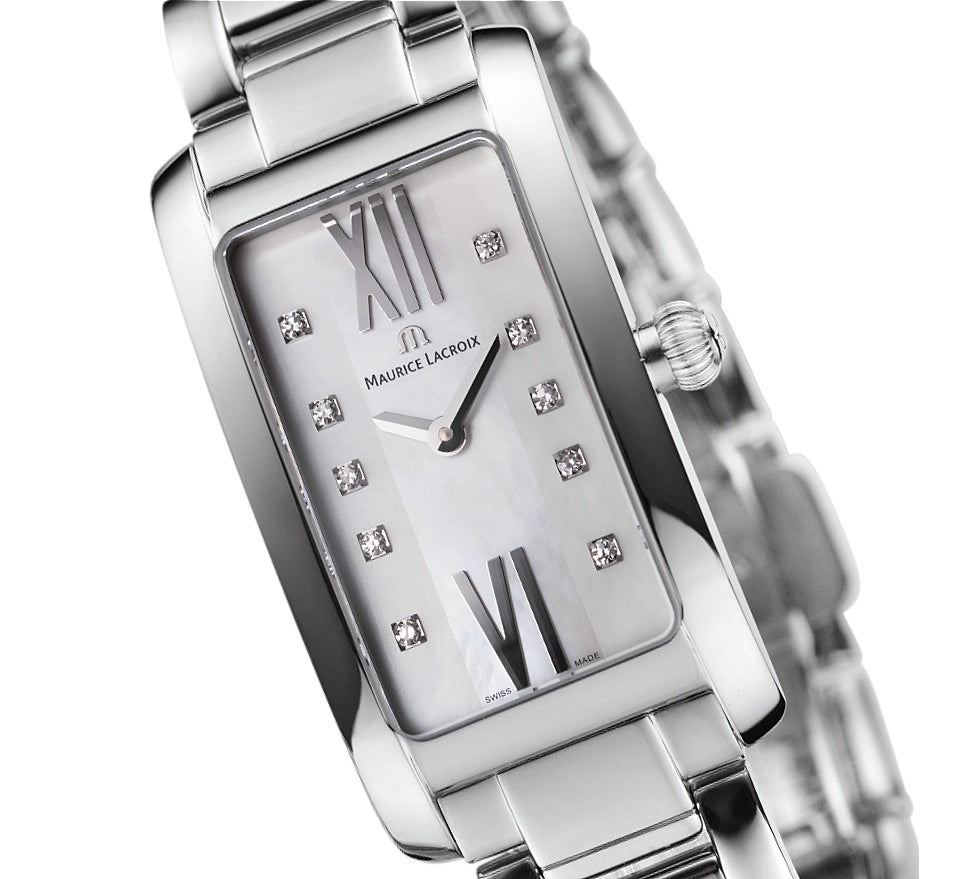 Maurice Lacroix Fiaba Ladies Diamonds Damenuhr FA2164-SS002-170-1 Diamanten Armbanduhr Gehäuse Band Edelstahl Zifferblatt perlmutt Box Papiere Garantie - Chronographen 24 - Luxusuhren günstig kaufen