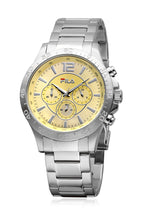 Laden Sie das Bild in den Galerie-Viewer, FILA Sport Tennis Chronograph Herren-Armbanduhr Stoppuhr Gehäuse Edelstahl Band Edelstahl mit Box und Garantiekarte SEIKO Quarz-Kaliber - Chronographen 24 - Luxusuhren günstig kaufen