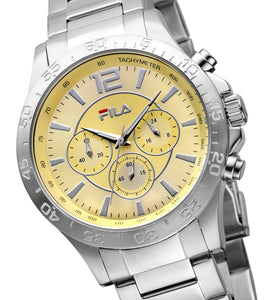 FILA Sport Tennis Chronograph Herren-Armbanduhr Stoppuhr Gehäuse Edelstahl Band Edelstahl mit Box und Garantiekarte SEIKO Quarz-Kaliber - Chronographen 24 - Luxusuhren günstig kaufen