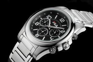 FILA Sport Tennis Chronograph Herren-Armbanduhr Stoppuhr Gehäuse Edelstahl Band Edelstahl mit Box und Garantiekarte SEIKO Quarz-Kaliber - Chronographen 24 - Luxusuhren günstig kaufen