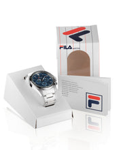 Laden Sie das Bild in den Galerie-Viewer, FILA Sport Tennis Chronograph Herren-Armbanduhr Stoppuhr Gehäuse Edelstahl Band Edelstahl mit Box und Garantiekarte SEIKO Quarz-Kaliber - Chronographen 24 - Luxusuhren günstig kaufen