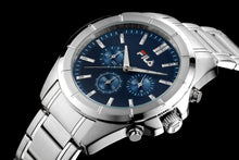 Laden Sie das Bild in den Galerie-Viewer, FILA Sport Tennis Chronograph Herren-Armbanduhr Stoppuhr Gehäuse Edelstahl Band Edelstahl mit Box und Garantiekarte SEIKO Quarz-Kaliber - Chronographen 24 - Luxusuhren günstig kaufen