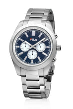 Laden Sie das Bild in den Galerie-Viewer, FILA Sport Tennis Chronograph Herren-Armbanduhr Stoppuhr Gehäuse Edelstahl Band Edelstahl mit Box und Garantiekarte SEIKO Quarz-Kaliber - Chronographen 24 - Luxusuhren günstig kaufen