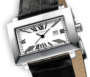 Iceberg Perspective Royale Herren-Armbanduhr Saphirglas Gehäuse Edelstahl Zifferblatt weiss Lederband schwarz IC0509-31 - Chronographen 24 - Luxusuhren günstig kaufen