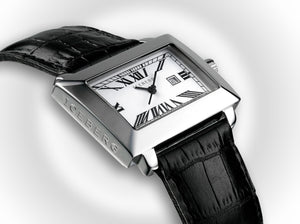 Iceberg Perspective Royale Herren-Armbanduhr Saphirglas Gehäuse Edelstahl Zifferblatt weiss Lederband schwarz IC0509-31 - Chronographen 24 - Luxusuhren günstig kaufen