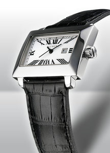 Iceberg Perspective Royale Herren-Armbanduhr Saphirglas Gehäuse Edelstahl Zifferblatt weiss Lederband schwarz IC0509-31 - Chronographen 24 - Luxusuhren günstig kaufen