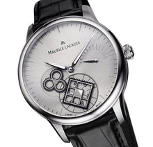 Laden Sie das Bild in den Galerie-Viewer, Maurice Lacroix Masterpiece Roue Carée Seconde Herrenuhr Handaufzug MP7158-SS001-901-1 neu Garantie Box Papiere Saphirglas Krokolederband schwarz Swiss Made Square Wheel - Chronographen 24 - Luxusuhren günstig kaufen