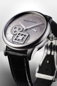 Maurice Lacroix Masterpiece Roue Carée Seconde Herrenuhr Handaufzug MP7158-SS001-901-1 neu Garantie Box Papiere Saphirglas Krokolederband schwarz Swiss Made Square Wheel - Chronographen 24 - Luxusuhren günstig kaufen