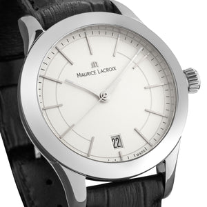 Maurice Lacroix Les Classiques Date Damenuhr LC1026-SS001-131 Lederband schwarz für Gravur Widmung NEU OVP mit Box Papiere 2 Jahre Garantie