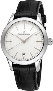 Maurice Lacroix Les Classiques Date Damenuhr LC1026-SS001-131 Lederband schwarz für Gravur Widmung NEU OVP mit Box Papiere 2 Jahre Garantie