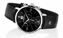 Laden Sie das Bild in den Galerie-Viewer, Maurice Lacroix Eliros Chronograph Herren-Uhr EL1088-SS001-311-1 Swiss Made Saphirglas Lederband schwarz NEU OVP. mit Box Papiere 2 Jahre Hersteller-Garantie