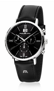 Maurice Lacroix Eliros Chronograph Herren-Uhr EL1088-SS001-311-1 Swiss Made Saphirglas Lederband schwarz NEU OVP. mit Box Papiere 2 Jahre Hersteller-Garantie