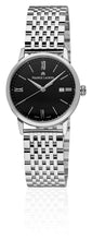 Laden Sie das Bild in den Galerie-Viewer, Maurice Lacroix Eliros Date Damen-Armbanduhr EL1094-SS002-310-1 Zifferblatt schwarz Edelstahl-Band NEU OVP. mit Box Papiere 2 Jahre Hersteller-Garantie