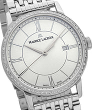 Laden Sie das Bild in den Galerie-Viewer, Maurice Lacroix EL1094-SD502-110-1 | Eliros Date Diamonds Damen-Uhr | Swiss Made | Edelstahlband | 60 Diamanten 0.3ct | Neu mit Garantie