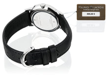 Laden Sie das Bild in den Galerie-Viewer, Eliros Date Diamonds Damenuhr EL1084-SS001-350-1 Lederband schwarz mit 8 echten Diamanten Zifferblatt schwarz mit 8 echten Diamanten Swiss Made Saphirglas NEU OVP. mit Box Papiere 2 Jahre Hersteller-Garantie