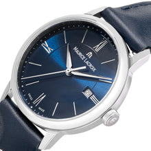 Laden Sie das Bild in den Galerie-Viewer, Maurice Lacroix Eliros Date Ladies Damenuhr EL1094-SS001-410-1 Zifferblatt blau Lederband blau NEU OVP. mit Box, Papiere, Anleitung und 2 Jahren Hersteller-Garantie