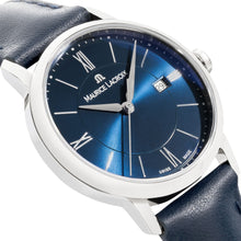 Laden Sie das Bild in den Galerie-Viewer, Maurice Lacroix Eliros Date Ladies Damenuhr EL1094-SS001-410-1 Zifferblatt blau Lederband blau NEU OVP. mit Box, Papiere, Anleitung und 2 Jahren Hersteller-Garantie