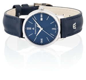 Maurice Lacroix Eliros Date Ladies Damenuhr EL1094-SS001-410-1 Zifferblatt blau Lederband blau NEU OVP. mit Box, Papiere, Anleitung und 2 Jahren Hersteller-Garantie