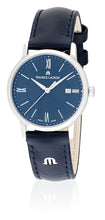 Laden Sie das Bild in den Galerie-Viewer, Maurice Lacroix Eliros Date Ladies Damenuhr EL1094-SS001-410-1 Zifferblatt blau Lederband blau NEU OVP. mit Box, Papiere, Anleitung und 2 Jahren Hersteller-Garantie