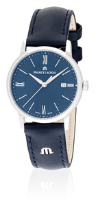 Maurice Lacroix Eliros Date Ladies Damenuhr EL1094-SS001-410-1 Zifferblatt blau Lederband blau NEU OVP. mit Box, Papiere, Anleitung und 2 Jahren Hersteller-Garantie
