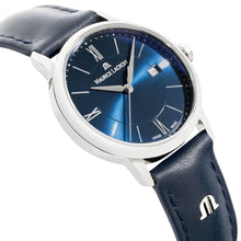 Laden Sie das Bild in den Galerie-Viewer, Maurice Lacroix Eliros Date Ladies Damenuhr EL1094-SS001-410-1 Zifferblatt blau Lederband blau NEU OVP. mit Box, Papiere, Anleitung und 2 Jahren Hersteller-Garantie