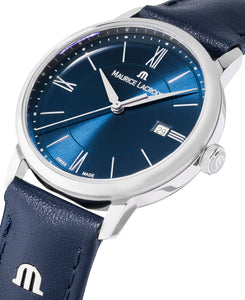 Maurice Lacroix Eliros Date Ladies Damenuhr EL1094-SS001-410-1 Zifferblatt blau Lederband blau NEU OVP. mit Box, Papiere, Anleitung und 2 Jahren Hersteller-Garantie