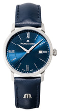 Laden Sie das Bild in den Galerie-Viewer, Maurice Lacroix Eliros Date Ladies Damenuhr EL1094-SS001-410-1 Zifferblatt blau Lederband blau NEU OVP. mit Box, Papiere, Anleitung und 2 Jahren Hersteller-Garantie