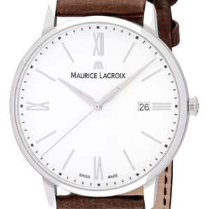 Maurice Lacroix Eliros Date EL1118-SS001-113-1 Herren-Armbanduhr mit braunem Lederband NEU OVP. mit Box Papiere 2 Jahre Hersteller-Garantie