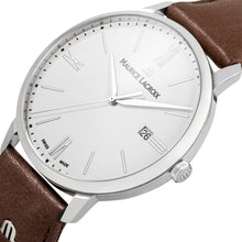 Laden Sie das Bild in den Galerie-Viewer, Maurice Lacroix Eliros Date EL1118-SS001-113-1 Herren-Armbanduhr mit braunem Lederband NEU OVP. mit Box Papiere 2 Jahre Hersteller-Garantie
