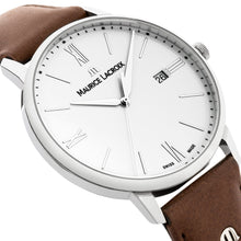 Laden Sie das Bild in den Galerie-Viewer, Maurice Lacroix Eliros Date EL1118-SS001-113-1 Herren-Armbanduhr mit braunem Lederband NEU OVP. mit Box Papiere 2 Jahre Hersteller-Garantie